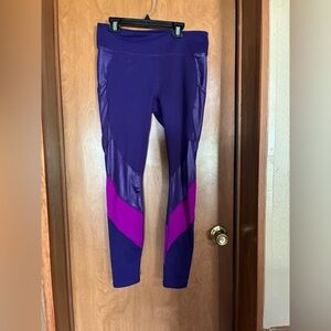 Fabletics Purple Leggings with Magenta Accent Medium